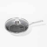 マキシム深型フライパン26㎝+ガラス蓋+蒸しラック【金萬福氏監修 レシピ付き】