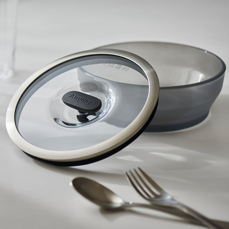 Anyday 18cm 浅型ディッシュ ブラック レシピブック付き